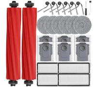 26 accessori per robot aspirapolvere Roborock QV 35A/QV 35S, 2 spazzole principali, 6 sacchetti per la polvere, 6 tamponi, 4 filtri HEPA, 6 spazzole laterali, 1 spazzola per la pulizia, 1 cacciavite