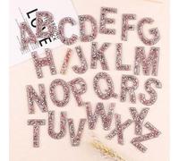 26 adesivi glitterati con lettere dell'alfabeto con strass ABC dalla A alla Z, per forniture fai da te (rosa)