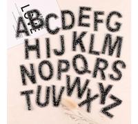26 adesivi glitterati con lettere dell'alfabeto con strass e lettere autoadesive ABC dalla A alla Z, per forniture artigianali fai da te (nero)