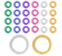 26 anelli per agopressione, per massaggiare le dita, per il rilassamento, per il polso, anti-stress, per bambini, adulti, alta pressione di lavoro (6 colori), Acciaio inossidabile