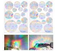 26 Anticollisione Prismi Adesivi PVC Rotondo Arcobaleno Adesivi per Finestre Suncatcher Sticker Prismi Adesivo in Vetro con, Anti-Collisione Adesivi per Evitare Che Gli uccelli Volino Nella Finestra