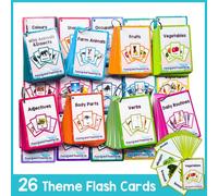 26 Categorie di Abitudini Quotidiane per Bambini, Frutta, Cibi, Parti del Corpo Flash Card Montessori in Inglese, Carte da Tasca, Giocattoli Educativi per l'Apprendimento, Carte Gioco di Memoria con I