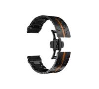 26 Cinturino in acciaio inossidabile QuickFit da 22 mm adatto for Garmin Fenix 5/5X/5XPlus/6/6X/6XPro/7x/Forerunner 945(Black orange,For Fenix 6x 7x Pro)