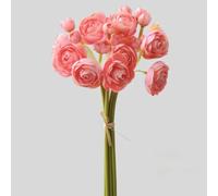 26 cm di loto artificiale con rugiada, decorazione per la casa, mille strati di piccole rose da tè, accessori per fotografia, bouquet da sposa (rosa intenso)