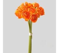 26 cm di rugiada artificiale, decorazione per la casa, mille strati di piccole rose da tè, accessori per fotografia, bouquet da sposa (arancione)