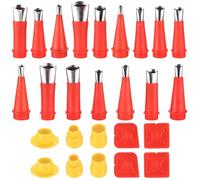 26 in 1 Kit di Beccuccio Silicone per Calafataggio, Ugello in Gomma Riutilizzabile per Calafataggio Applicatore Attrezzi, Beccucci Silicone Ugelli in Acciaio Inossidabile per Sigillare Fessure