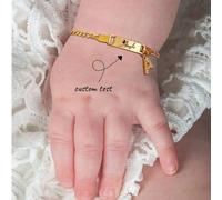 26 Iniziali da A a Z, braccialetto personalizzato con nome curvo semplice per bambini, ciondolo con lettera in zirconia, gioielli personalizzati per neonati. Può essere anche usato come regalo per una