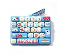 26-Key Mechanical Keyboard Fidget Toy, Portable Keychain. (Blue) | Durable ABS with 26 mechanical keys for office or study. Portable keychain fidget toy for tactile desk fun!
