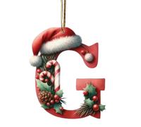 26 lettere dell'alfabeto natalizie dalla A alla Z, da appendere, per albero di Natale, monogramma con nome ornamentale