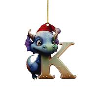 26 lettere di Natale ornamenti dell'alfabeto acrilico ornamento di Natale decorazione per albero di festa appeso celebrazioni con bambino primo anno ricordo uovo design