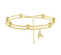 26 Lettere Inglesi Cavigliere Ciondolo con Strass Catena a Doppio Strato Bracciale Moda Colore Oro Donna Summer Beach A Piedi Nudi Nice Processing