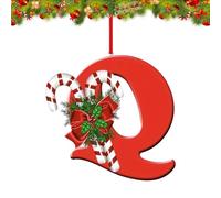 26 lettere ornamentali per albero di Natale, decorazioni da appendere personalizzate per calze di Natale, camino, riutilizzabili, 26 lettere dell'alfabeto per fai da te ornamenti natalizi (Q)