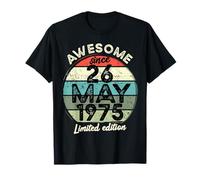 26 maggio 1975 50° compleanno 50 anni 2025 compleanno Maglietta