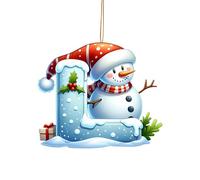 26 ornamenti a forma di pupazzo di neve per albero di Natale, lettere iniziali da appendere, con mini monogramma, decorazioni da appendere per albero di Natale, regali per feste, decorazioni fai da te
