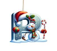 26 ornamenti a forma di pupazzo di neve per albero di Natale, lettere iniziali da appendere, con mini monogramma, decorazioni da appendere per albero di Natale, regali per feste, decorazioni fai da te