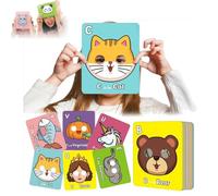 26 PCS Alphabet Abc Flash Cards with Animal, Giant Abc Animal Flash Cards Mask, Colorful Alphabet Mask Cardss, Learn Letters, English Phrases (1PCS)
