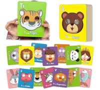 26 Pcs Alphabet Abc Flash Cards With Animal Masks, Alphabet Mask Cards, Colorful Alphabets Mask Cardss, Interactive Education Games, Learn Letters, Parties Classroom Activities (1set)