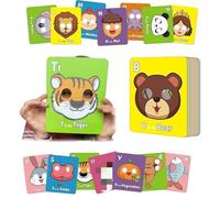 26 PCS Alphabet ABC Flash Cards with Animal Masks, Giant ABC Animal Flash Cards, Interactive Education Gamesor Kids,Preschool Kindergarten Toys, Learn Letters (1Pcs)