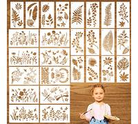 26 PCS Immagini Stencil Muro Mobili Bambini Pittura Fiori Decorativi Riutilizzabili Parete Pet Per La Parete Tessile Cartolina Sacchetto Regalo Design