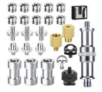 26 pezzi Adattatore a Vite per Filettatura da 1/4" a 3/8" Convertitore In Metallo Maschio Femmina Filettato a Vite Adattatore per Fotocamera DSLR, Treppiede, Rig a Spalla, Cavalletto