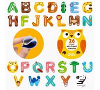 26 pezzi di adesivi in gel per lettere maiuscole, spessi adesivi rimovibili riutilizzabili, adesivi finestra porta alfabeto animali per bambini piccoli adulti decorazioni (Non commestibili)
