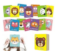 26 pezzi di carte alfabeto ABC Flash Card con maschere animali, carte colorate alfabeto, giocattoli educativi divertenti per classroom, scuola domestica o attività di festa