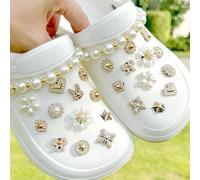 26 pezzi di charms a forma di coccodrillo (fiore a 6 petali di perle, fiocco, mini stelle, conigli, cuori, ecc.) - Accessori rimovibili e facili da installare per personalizzare Mary Jane, scarpe da g