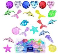 26 Pezzi di Conchiglie Acriliche, Giocattoli Immersione, Gemme, Stelle Marine, Conchiglie, Capesante, Pietre Preziose, Tesori dei Pirati per Spiaggia, Giochi Lancio Sott'Acqua, Bomboniere per