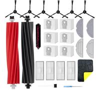 26 Pezzi Kit Ricambi per Roborock S8 Pro Ultra, Kit di Accessori di Ricambio per Aspirapolvere: 2 Spazzole Principali,6 Spazzole Laterali, 4 Filtri HEPA,6 Sacchetti,4 Panni,1 Spazzola Autopulente