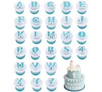 26 Pezzi Lettere per Pasta di Zucchero, Numeri Stampini per Biscotti, Stampi in Plastica per Decorazione Torte e Biscotti, Alfabeto e Numeri per Glassa, Fondente e Marzapane, Utensili per Pasticceria