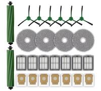 (26 pezzi) Plus 505 Combo parti di ricambio per iRobot Plus 505 Combo Robot/Plus 405 Combo Robot Aspirapolvere, 2 spazzole a rullo, 7 sacchetti per la polvere, 4 panni mocio, 6 spazzole laterali, 7