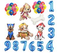 26 pezzi Set di palloncini per festa di compleanno di Paw Patrol, con palloncini in film di alluminio raffiguranti cani carini come Aki, Li, Tian Tian, MAO MAO, ecc. + palloncini in lattice stampati a