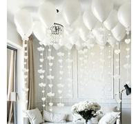 26 pezzi/Set, Set di palloncini bianchi a forma di doppio cuore per matrimonio, adatto per proposta, anniversario di matrimonio, festa di compleanno, fidanzamento, addio al nubilato, regalo per la spo
