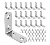 26 Pezzi Staffe angolari in metallo, Fissaggio angolare(40*40mm), Angolari metallo, Staffa triangolare in acciaio inox, staffe a l, e molto adatto per rinforzare tavoli, angoli di sedie, ecc