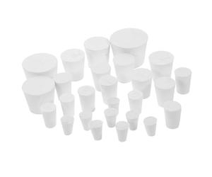 26 Pezzi Tappo di Gomma per Provetta Bianco, Set 11 Misure per Laboratorio | Gomma Leggera, Forma Semplice, Adatto a Bottiglie e Becher, per Scuola e Ricerca Scientifica