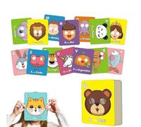 26 schede didattiche con l'alfabeto ABC e maschere di animali, schede didattiche giganti con le lettere ABC, giochi educativi interattivi for bambini, schede con l'alfabeto e maschere.(1pcs)