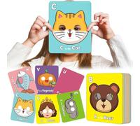 26 schede flash dell'alfabeto, maschere dell'alfabeto con maschere di animali, carte flash giganti ABC animali, flashcard colorate alfabeti, regalo interattivo per giochi educativi