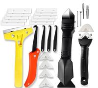 26 silicone sigillante kit per calafataggio 5 in 1,Raschietto Vetro con 10 Lame in Acciaio al Carbonio,(Stainless steelhead) rimuovi silicone professionale,raschietto per Cucina Bagno Pavimenti