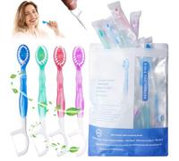 26 spazzolini da viaggio con dentifricio, pieghevoli, usa e getta, per viaggi, campeggio e viaggi, mini spazzolino da denti con raschietto per lingua e filo interdentale, spazzolino da denti