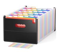 26 Tasche Cartella Portadocumenti A4 con design della borsa a rete-ABClife porta Documenti Espandibile/Articoli da Ufficio, Multicolore,Portatile,Fisarmonica,Plastica,Schede colorate alfabeto A-Z