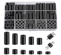 260 distanziatori rotondi in nylon ID 6,2 mm, OD 11 mm, 3 mm, 4 mm, 5 mm, 6 mm, 8 mm, 10 mm, 15 mm, 18 mm, 20 mm, 25 mm di lunghezza, kit assortito senza filettatura, adatti per viti M6 Hardware