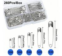 260 pezzi di spille resistenti alla ruggine in argento per fai da te, accessori per cucito 260 pezzi/scatolaAcciaio inossidabile