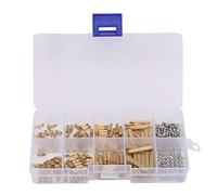 260 Pezzi Kit Distanziali Filettati M2, Supporti in Ottone con Viti Filettate - Finitura Lucida, Dimensioni Varie, Scatola Portaoggetti per Assemblaggio Industriale