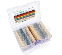 2600 Pezzi 130 Valori Kit di resistenza, 1% di Distribuzione Della Resistenza 1 Ohm-3 Ohm 1/4W Vari Resistori a Pellicola Metallica e con Scatole di immagazzinaggio