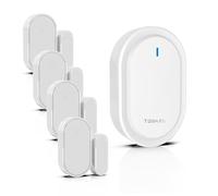 260FT Range Doorbell Wireless Detector for Doors and Windows, 39 Ringtones, 1 Doorbell Alarm with 4 Pair Door Sensors, Home Security Alarm System, Store Security, White
