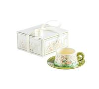 260ml/9oz ceramica retrò pittura a olio Lily of the Valley tazza di caffè cinese fresco e semplice-verde pittura a olio