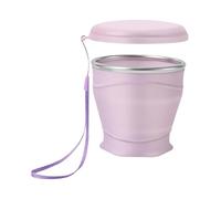 260ml Foldable Cup - Food Grade Silicone, Leakproof Beverage Mug for Hydrating, Premium Quality Vessel, Modern-Style Travel Glass with Stainless-Rim, High-End Grade Container for Sipping & Pouring