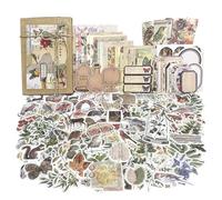 260PCS Adesivi Scrapbooking Vintage Natura Carta Decorativa Scrapbook Accessori Decoupage Viaggio Sticker Retrò Washi Adesivo per Bullet Journal DIY Diario Album Taccuino Calendari Planner