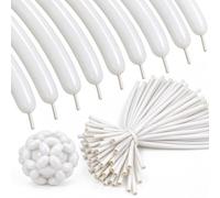 260Q - Palloncini torcenti bianchi, confezione da 50 pezzi, in lattice, per sculture e decorazioni per feste, alta elasticità, set di palloncini lunghi per forme intricate fai da te e decorazioni