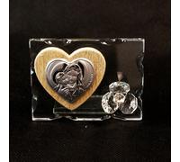 26157 Bomboniere 6pezzi Icona in Vetro con Cuore in Legno e Fiore in Cristallo M